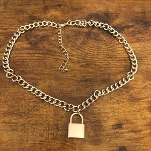 E girl lock chain necklace